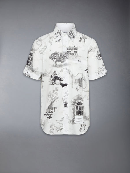 POPLIN HECTOR TOILE SHORT SLEEVE SHIRT BLK/WHT