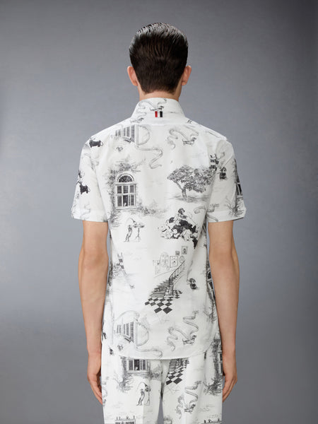POPLIN HECTOR TOILE SHORT SLEEVE SHIRT BLK/WHT