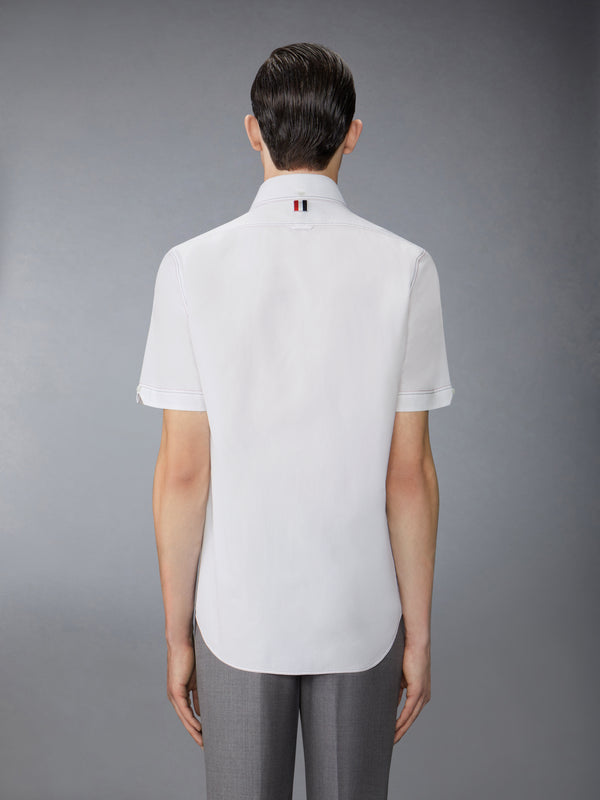 SOLID POPLIN TWIN NEEDLE CONTRAST TOPSTITCH SHIRT