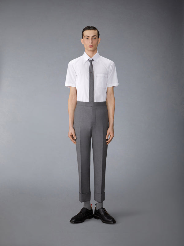 SOLID POPLIN TWIN NEEDLE CONTRAST TOPSTITCH SHIRT