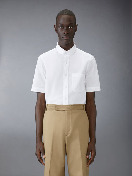 POPLIN ROUND COLLAR SHORT SLEEVE SHIRT