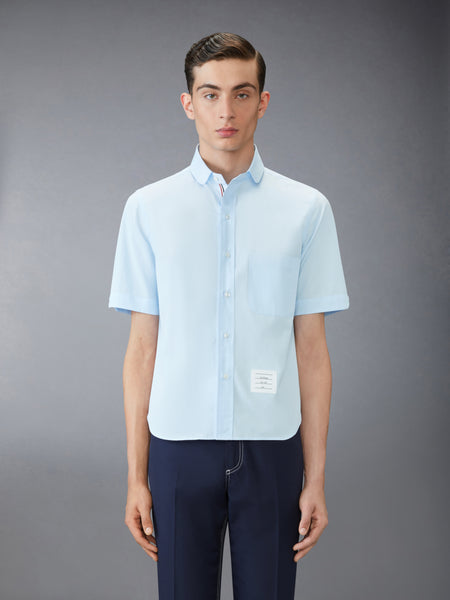 POPLIN ROUND COLLAR SHORT SLEEVE SHIRT