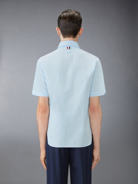 POPLIN ROUND COLLAR SHORT SLEEVE SHIRT