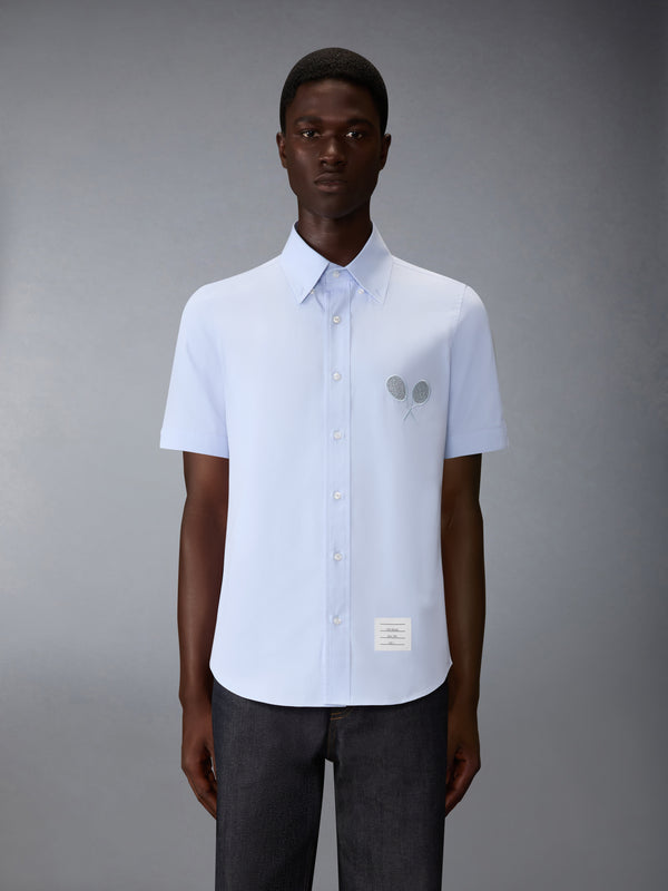 SOLID POPLIN TENNIS RACQUET EMBROIDERY SHORT SLEEVE SHIRT - image 2