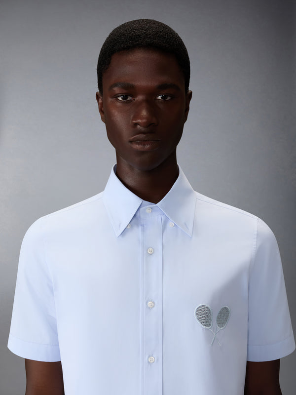 SOLID POPLIN TENNIS RACQUET EMBROIDERY SHORT SLEEVE SHIRT - image 6