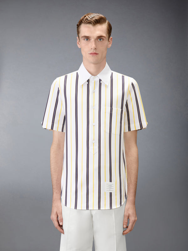 REPP STRIPE POPLIN SHORT SLEEVE SHIRT - image 1