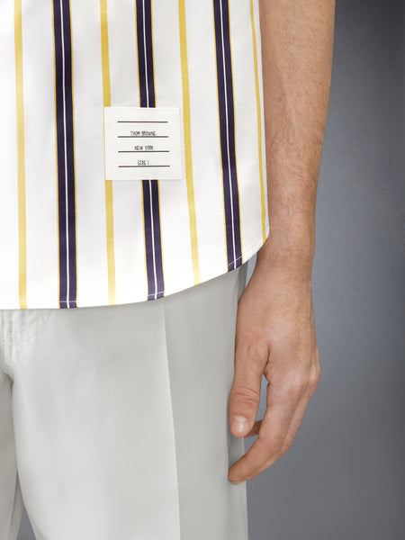 REPP STRIPE POPLIN SHORT SLEEVE SHIRT PALE YELLOW