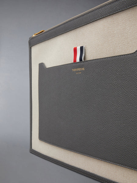 COTTON CANVAS MEDIUM POUCH NATURAL