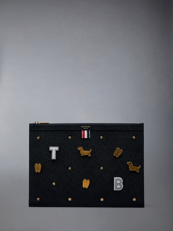 Polka Dot Pebble Grain Leather Medium Document Holder - featured image