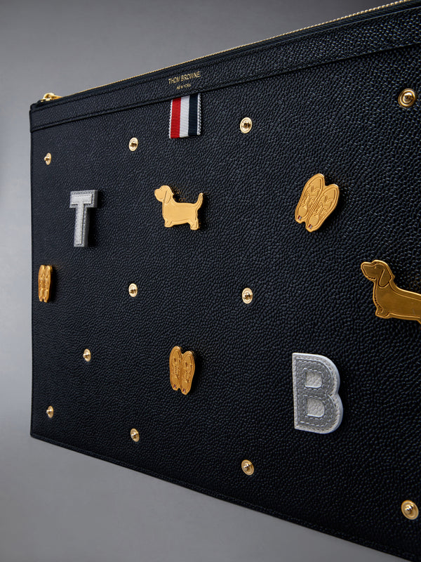 Polka Dot Pebble Grain Leather Medium Document Holder - image 3