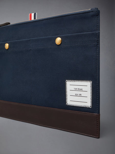 COTTON CANVAS SNAP POCKET POUCH NAVY