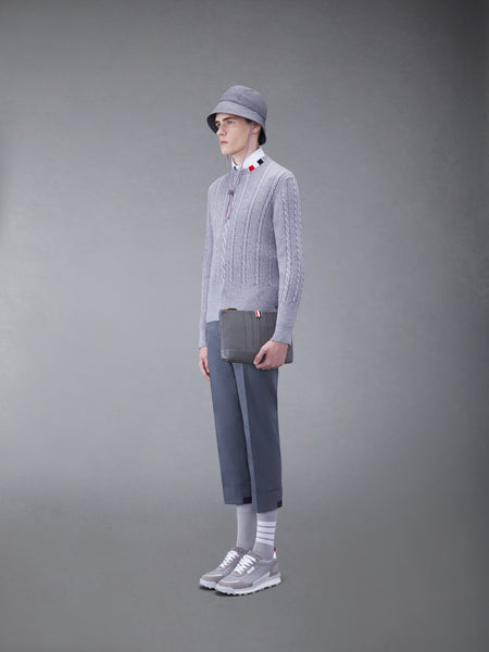 WOOL 4-BAR LARGE POUCH MED GREY