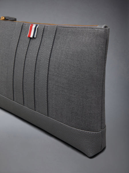 WOOL 4-BAR LARGE POUCH MED GREY