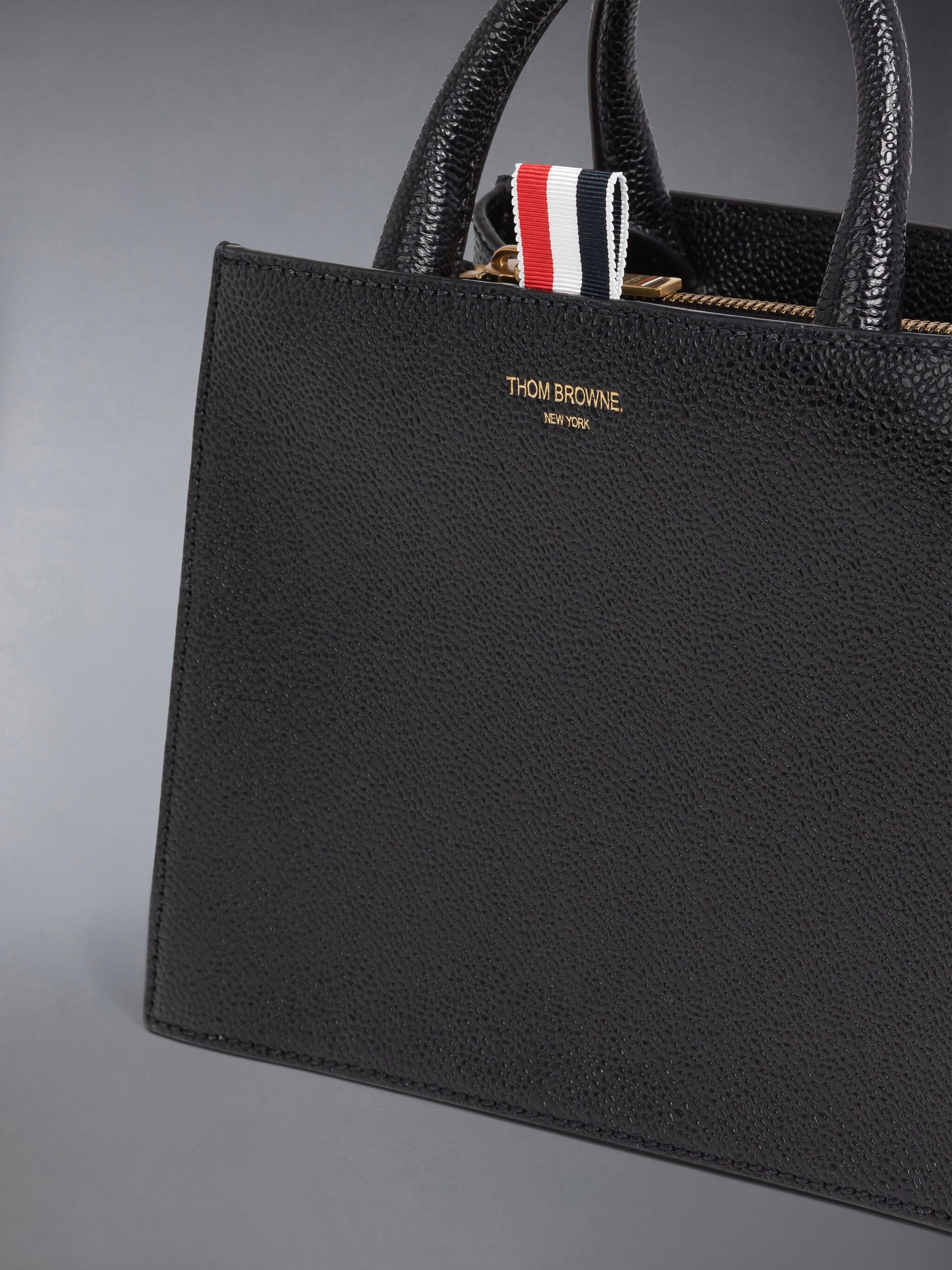 Pebble Grain Shoulder Strap Mini Trapeze Tote | Thom Browne