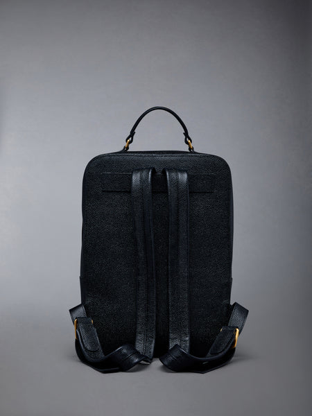 Pebble Grain Leather School Backpack BLACK