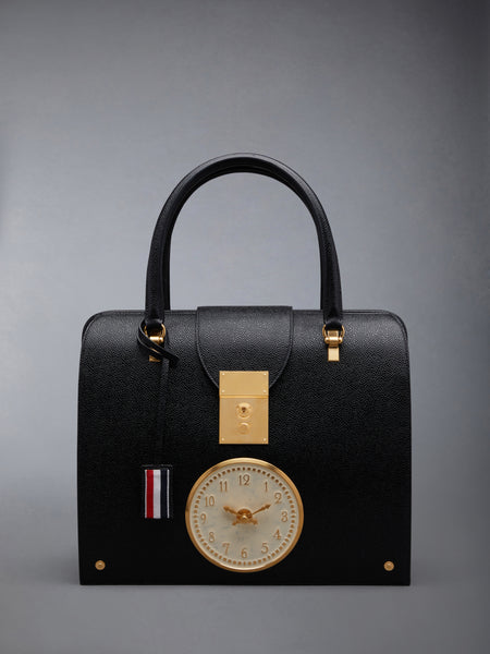 PEBBLE GRAIN CLOCK MRS. THOM BAG BLACK