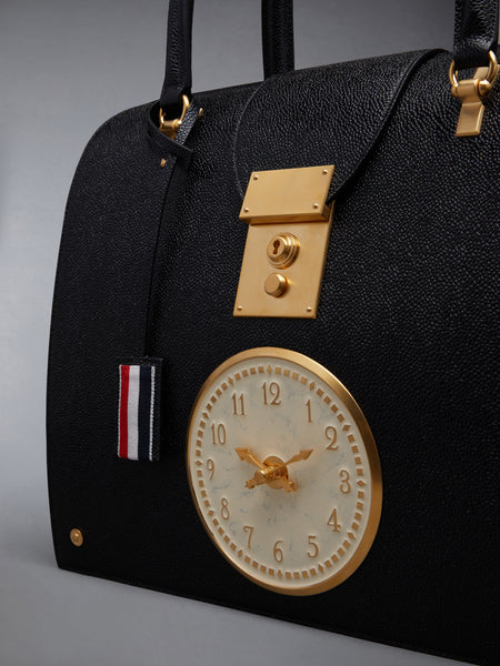 PEBBLE GRAIN CLOCK MRS. THOM BAG BLACK