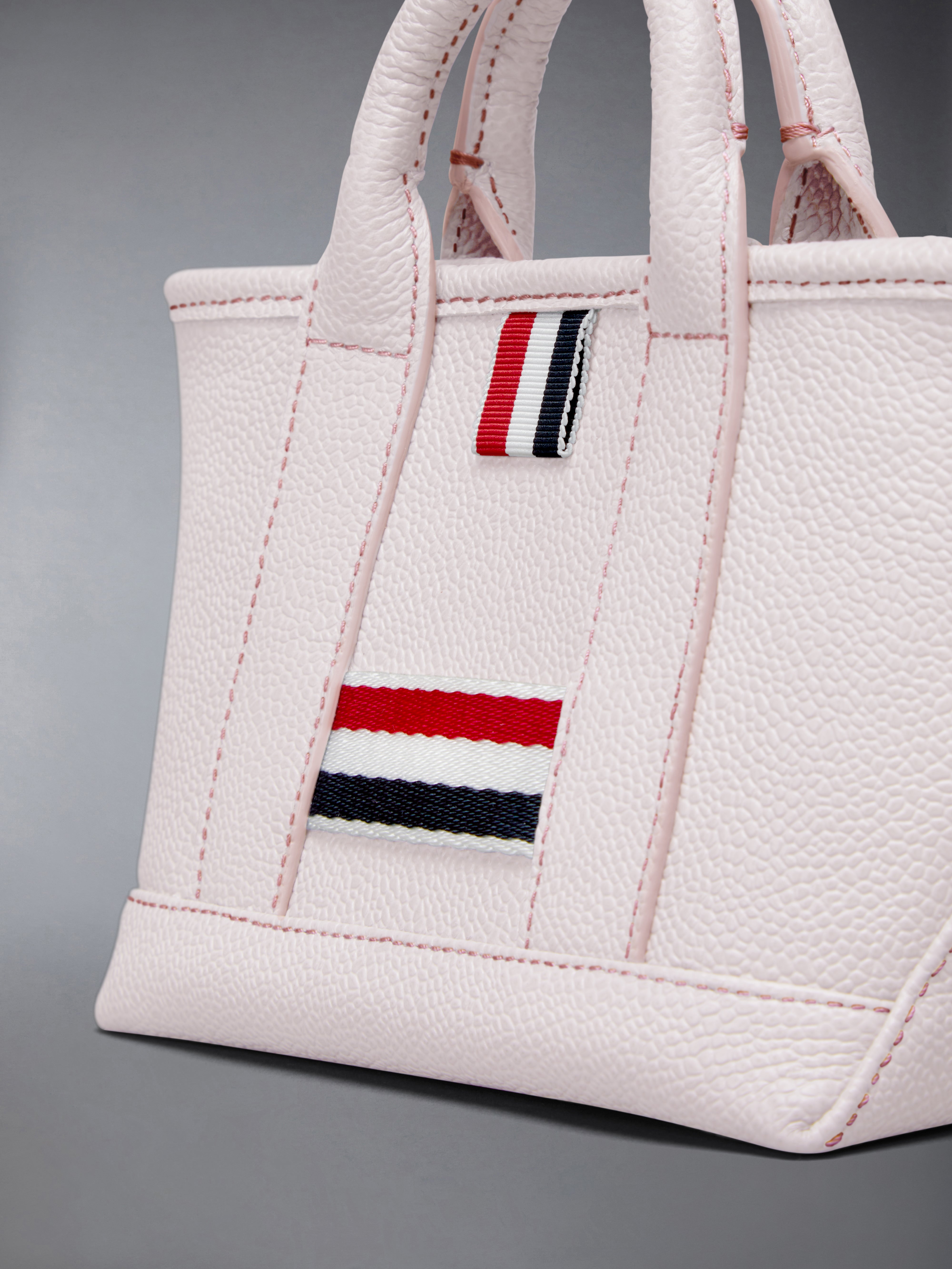 ★THOM BROWNE★ペブルグレーンバー革トートバッグ ペブルグレインレザー ラージデュエットトート | Thom Browne