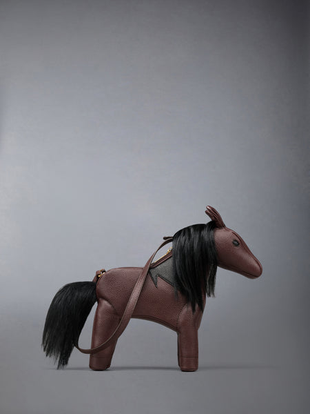 BABY HORSE BAG IN PEBBLE GRAIN LEATHER DARK BROWN