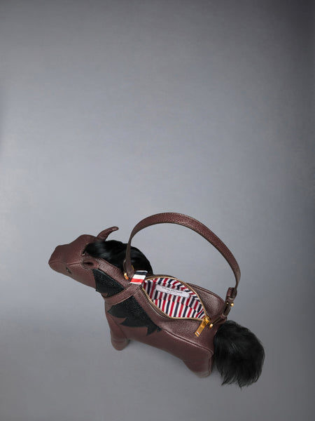 BABY HORSE BAG IN PEBBLE GRAIN LEATHER DARK BROWN