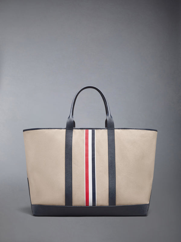 RWB STRIPE OVERSIZED TOOL TOTE IN SALT AND PEPPER COTTON CANVAS - image 3