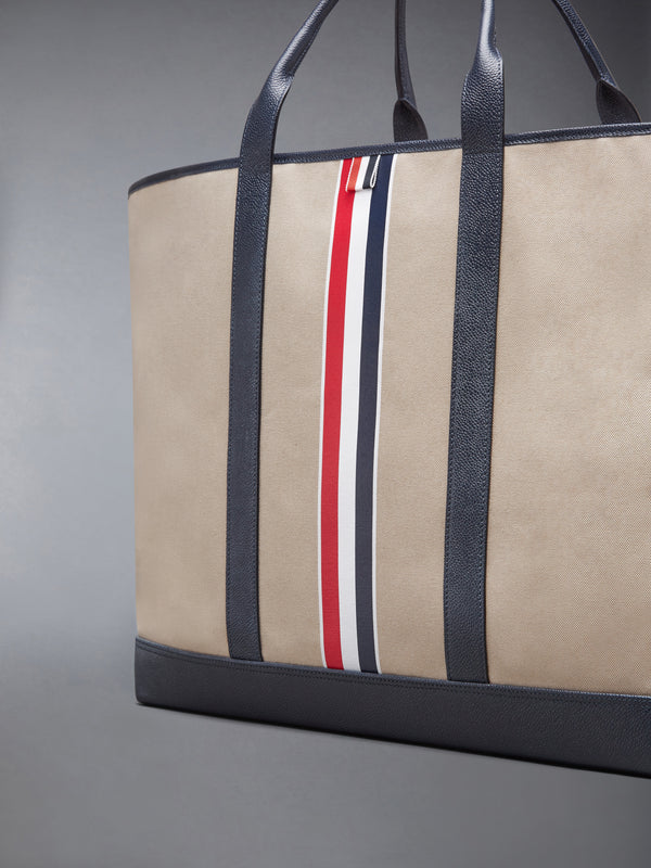 RWB STRIPE OVERSIZED TOOL TOTE IN SALT AND PEPPER COTTON CANVAS - image 6
