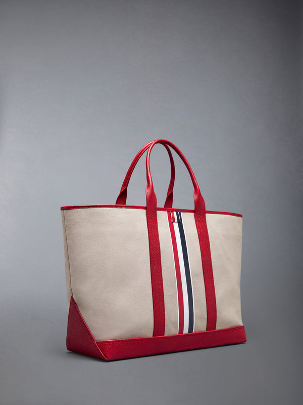 RWB STRIPE MEDIUM TOOL TOTE IN SALT AND PEPPER COTTON CANVAS - image 2