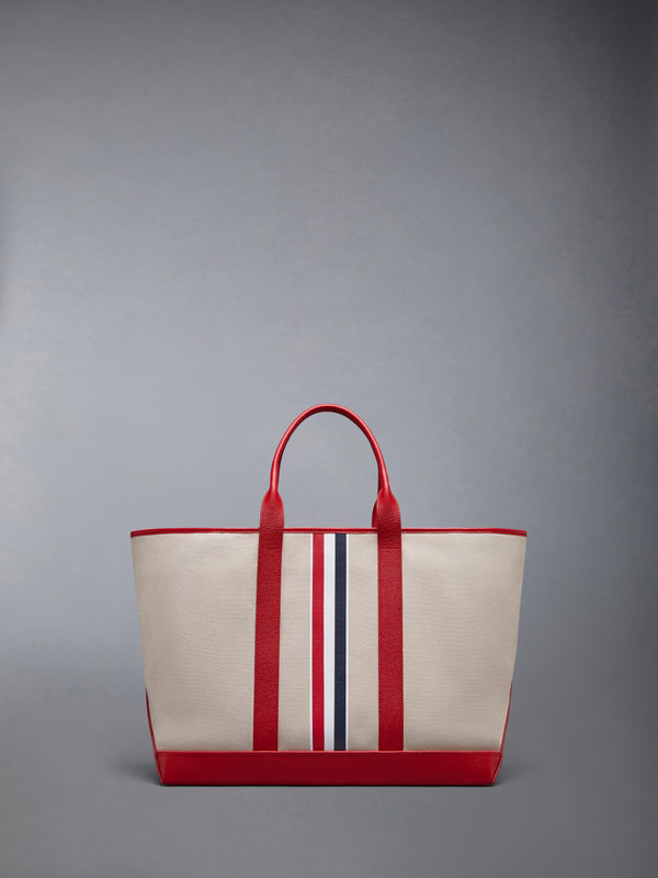 RWB STRIPE MEDIUM TOOL TOTE IN SALT AND PEPPER COTTON CANVAS - image 3