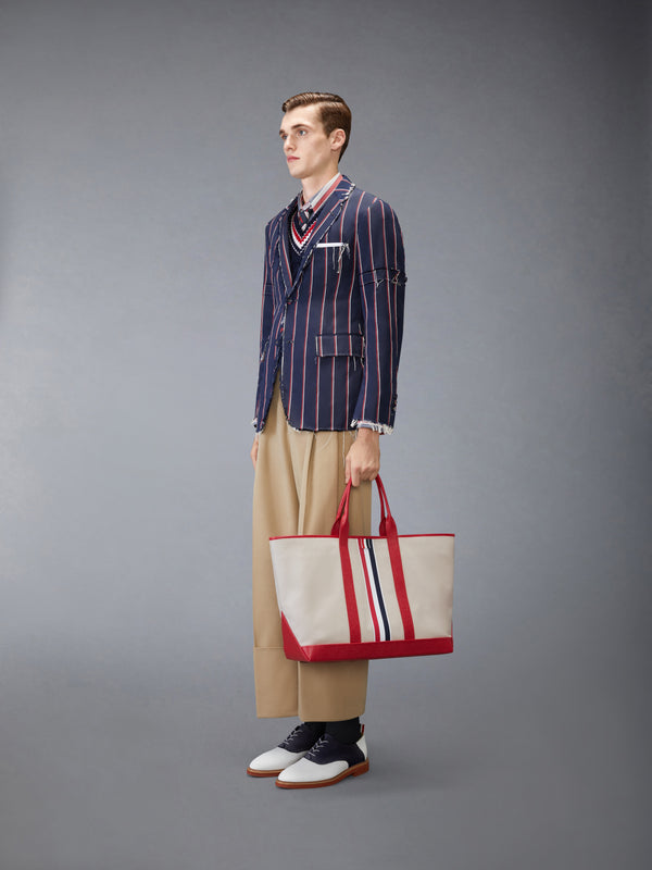 RWB STRIPE MEDIUM TOOL TOTE IN SALT AND PEPPER COTTON CANVAS - image 4