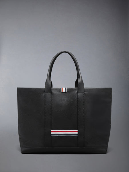 MEDIUM TOOL TOTE IN SOFT PEBBLE GRAIN LEATHER BLACK