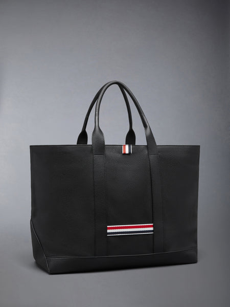 MEDIUM TOOL TOTE IN SOFT PEBBLE GRAIN LEATHER BLACK