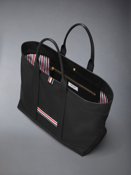 MEDIUM TOOL TOTE IN SOFT PEBBLE GRAIN LEATHER BLACK