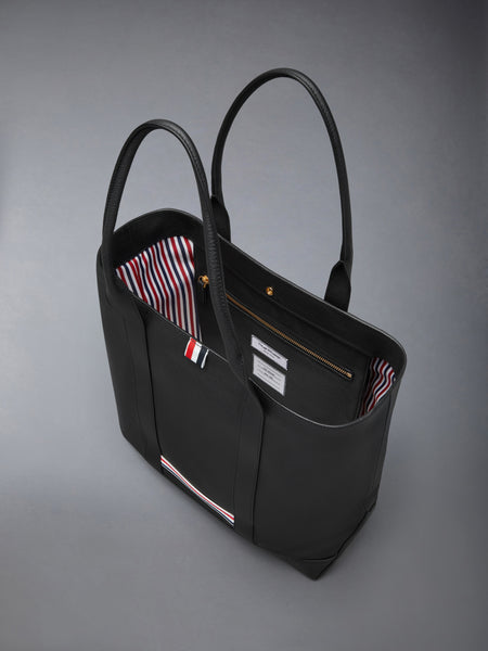VERTICAL TOOL TOTE IN SOFT PEBBLE GRAIN LEATHER BLACK