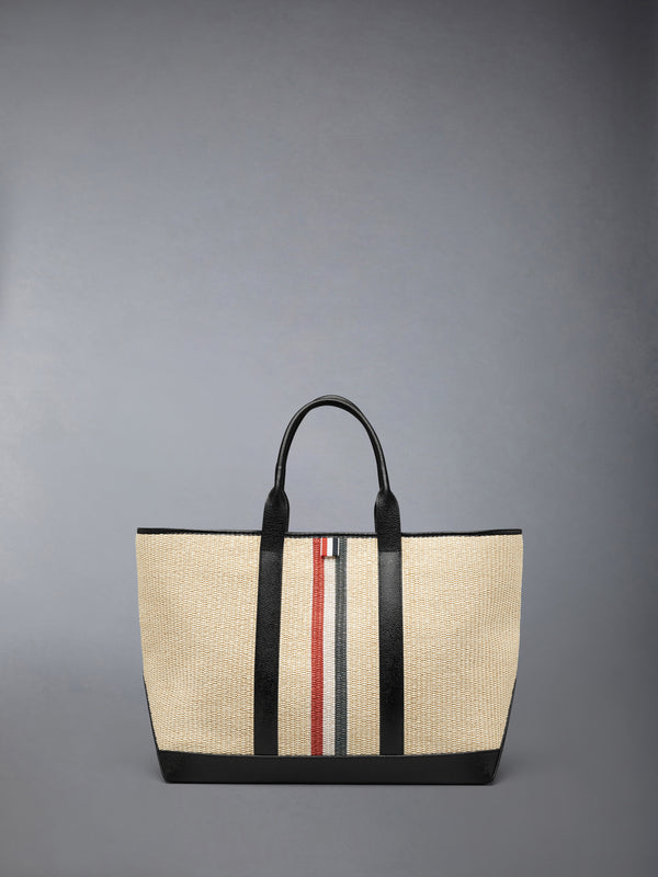MEDIUM TOOL TOTE WITH RWB STRIPE IN RAFFIA - featured image