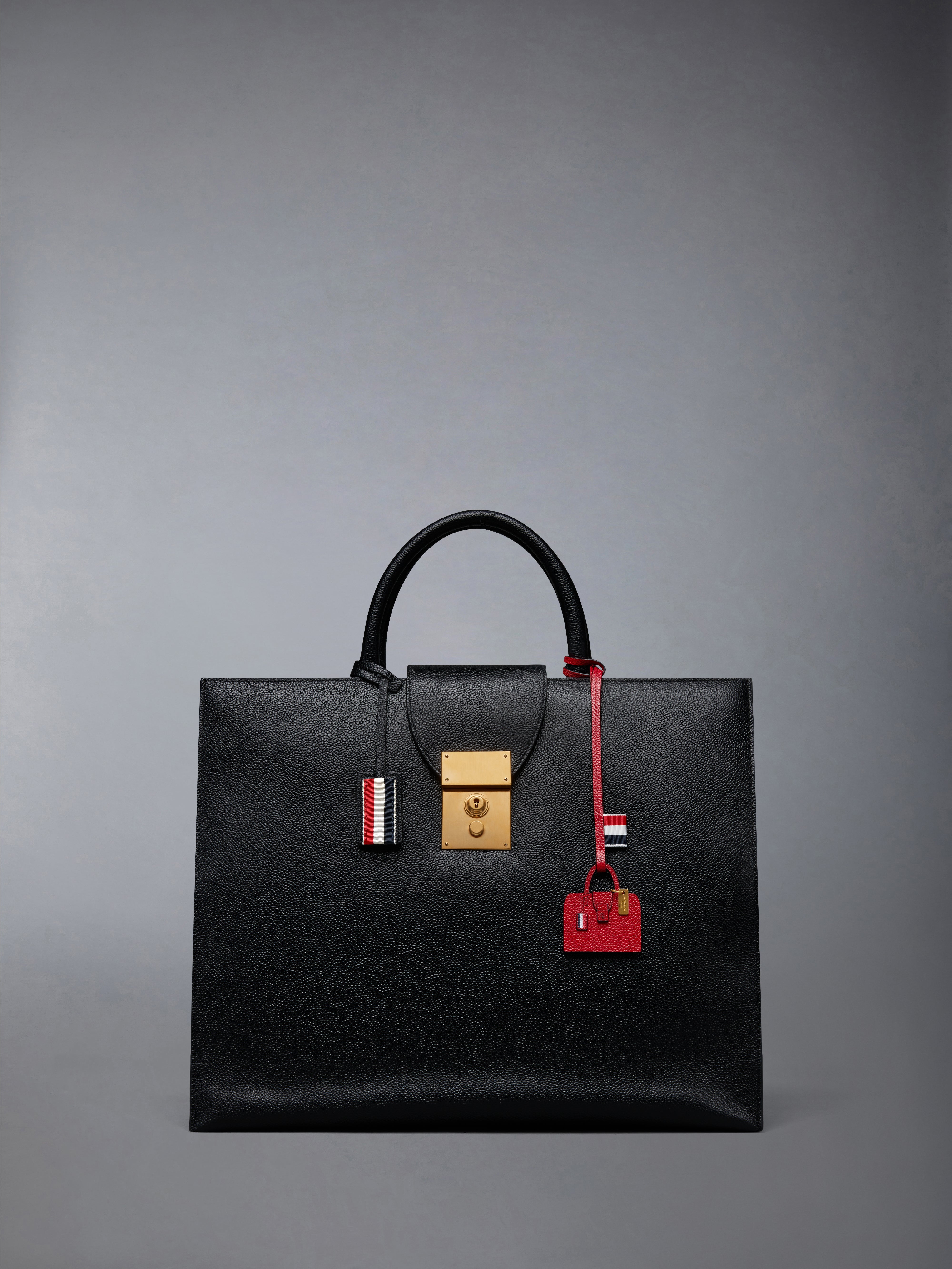 Mr. Thom Bag Charm In Pebble Grain Leather | Thom Browne