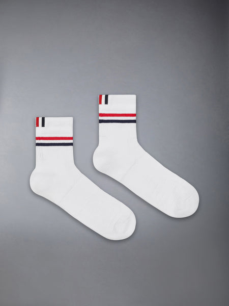 RWB STRIPE ATHLETIC ANKLE SOCKS BLACK