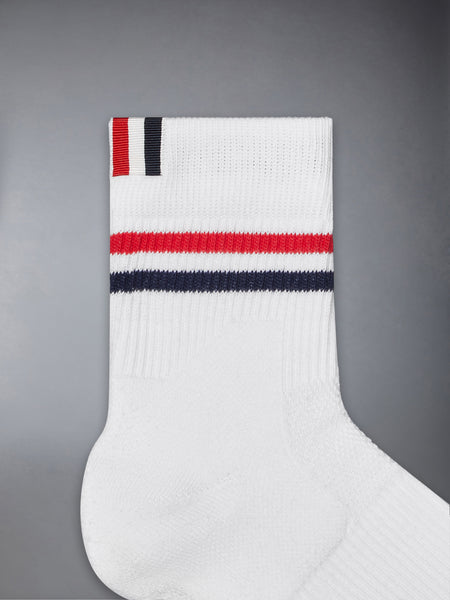 RWB STRIPE ATHLETIC ANKLE SOCKS BLACK