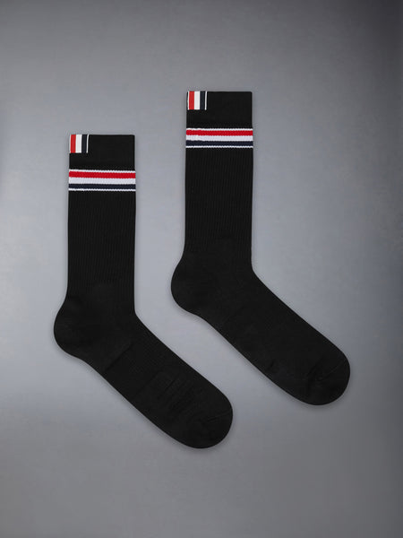 RWB STRIPE ATHLETIC MID CALF SOCKS BLACK