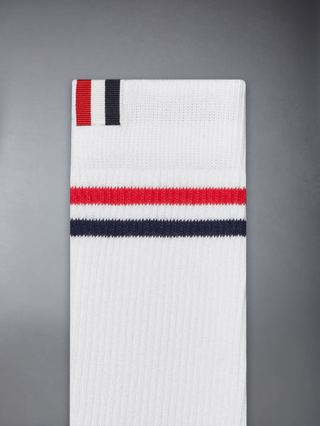 RWB STRIPE ATHLETIC MID CALF SOCKS WHITE