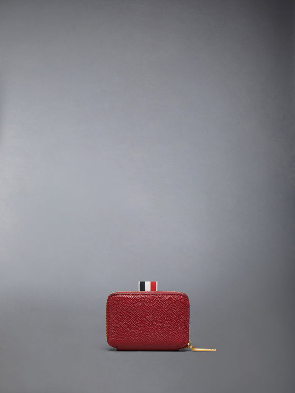 PEBBLE GRAIN ZIP AROUND CARD HOLDER