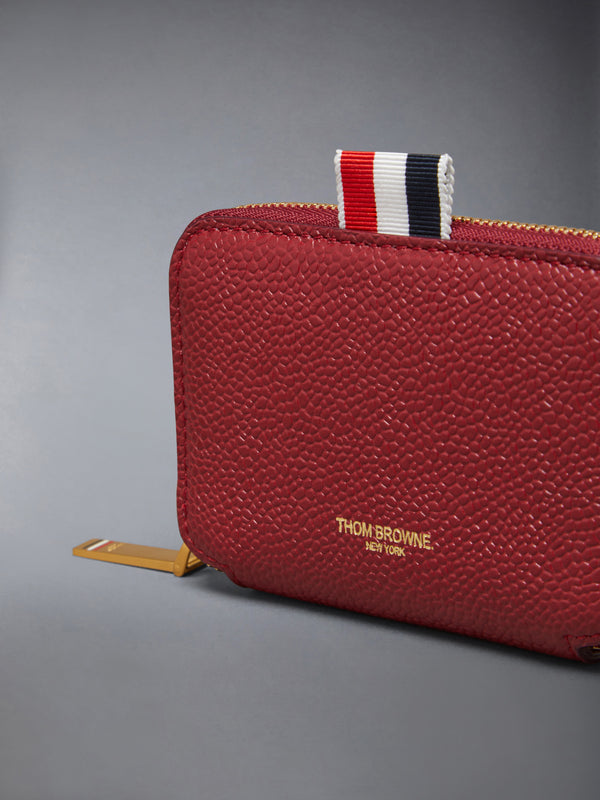 PEBBLE GRAIN ZIP AROUND CARD HOLDER