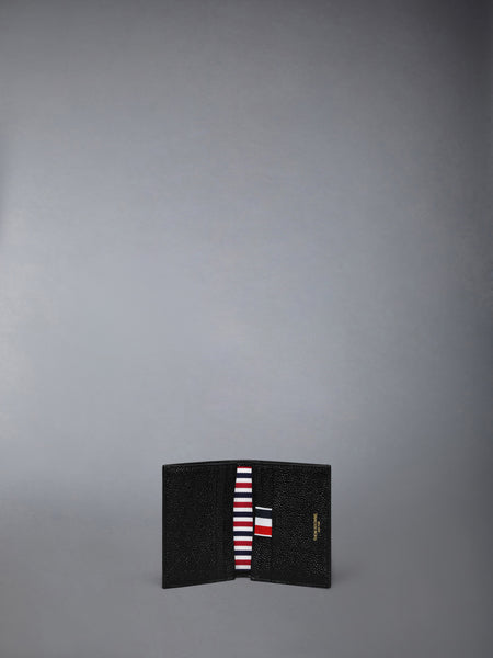 PEBBLE GRAIN GOOSE EMBROIDERY DOUBLE CARD HOLDER