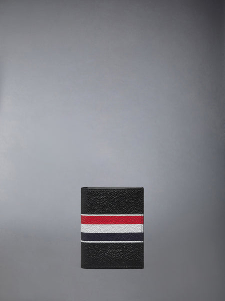 PEBBLE GRAIN RWB STRIPE DOUBLE CARD HOLDER BLACK