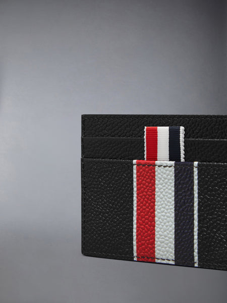 PEBBLE GRAIN RWB STRIPE DOUBLE SIDED CARD HOLDER BLACK