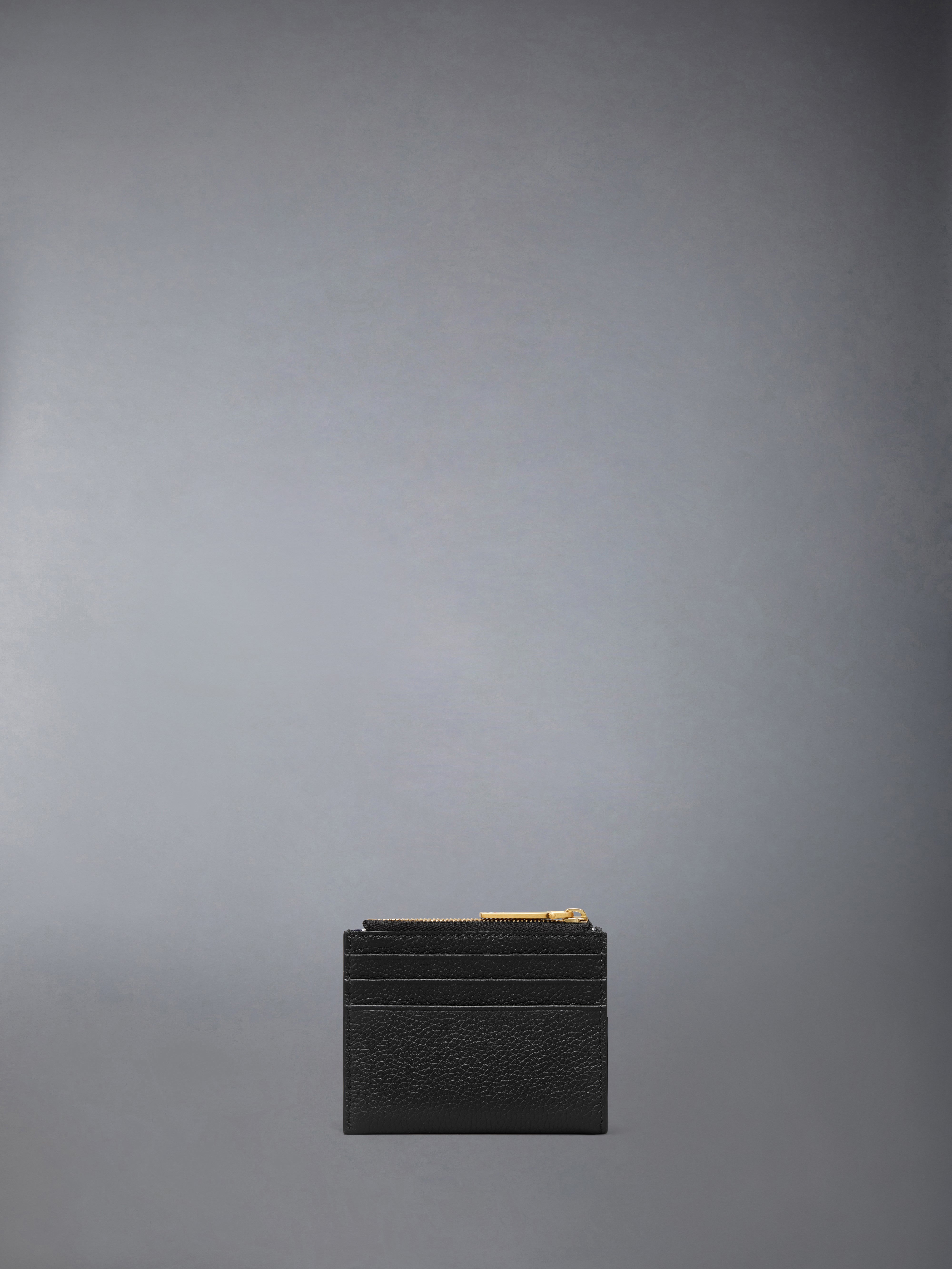 Soft Pebble Grain Zip Top Card Holder | Thom Browne