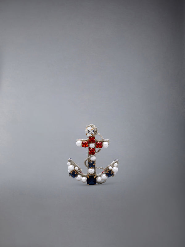 PEARL AND CRYSTAL EMBROIDERY ANCHOR BROOCH - featured image