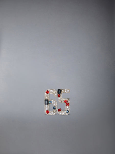 PEARL CRYSTAL BULLION EMBROIDERY 65 BROOCH SILVER