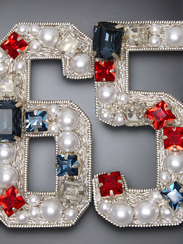 PEARL CRYSTAL BULLION EMBROIDERY 65 BROOCH - image 2