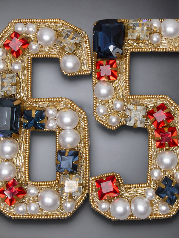 PEARL CRYSTAL BULLION EMBROIDERY 65 BROOCH - image 2