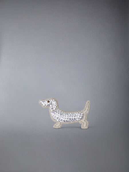 CRYSTAL EMBROIDERY HECTOR BROOCH SILVER